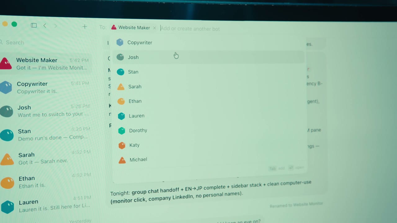 Multiple named Bots in the vendor’s group picker