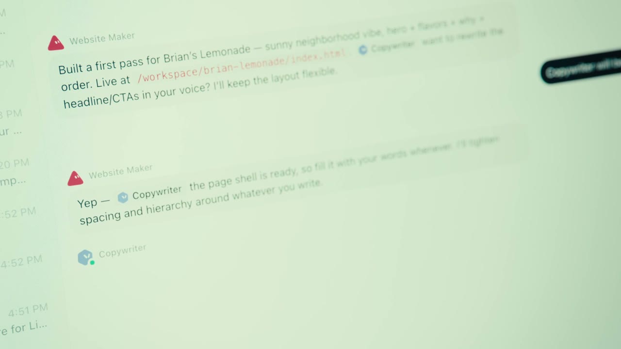 A Website Maker and Copywriter working together in Grok Bot